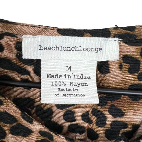 Beach Lunch Lounge Womens Leopard Print Sleeveless Cover Up Dress Size Medium - Picture 3 of 4